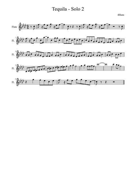Tequila Solo 2 Sheet Music For Flute Solo Download And Print In