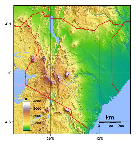 Detailed Topographical Map Of Kenya Kenya Africa Mapsland Maps