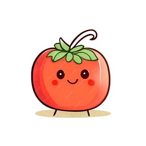 Dibujos Animados De Tomate En Fondo Blanco Comida Vegana Verduras