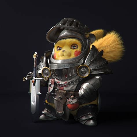 Artstation Pikachu Knight Evgeniy Aleshechkin Pikachu Pokemon