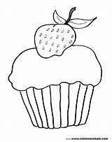 Strawberry Cake Coloring Chocolate Outline Drawing Cup Getcolorings Cupcake Printable Getdrawings sketch template
