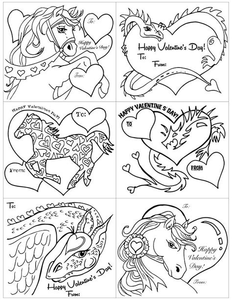 Free Coloring Printable Valentine Cards