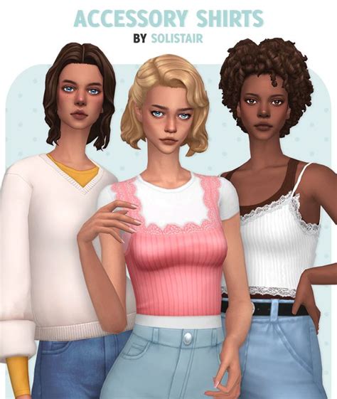 Accessory Shirts Solistair Sims 4 Clothes For Women Sims 4 Cc Packs