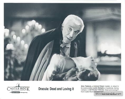 Dracula Dead And Loving It Publicity Still Of Leslie Nielsen And Amy