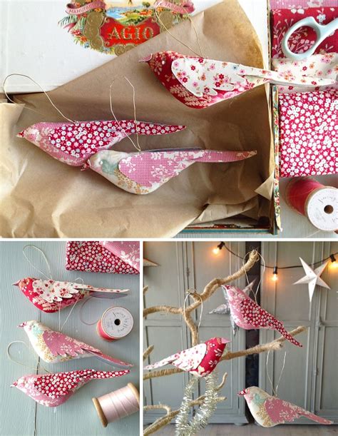 Tutorial And Pattern Fabric Bird Christmas Ornaments Sewing