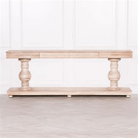 Anaya Aged Rustic Wooden Extra Large 240cm Console Table Furniture La