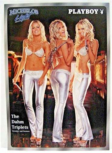 Old Dahm Triplets Playboy Playmates Michelob Light Beer Dorm Poster Sign Ebay