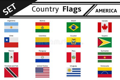 Countries Flags America Stock Vector Illustration Of Nations 88458894