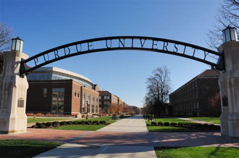 Purdue University Campus Entrance Arch In West Lafayette Indiana Stock