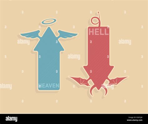 Vector Up And Down Arrows With Angel And Devil Symbols Stock Photo Alamy