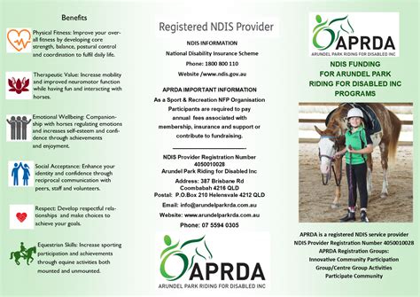 Ndis Brochure 2021 Arundel Park Riding For Disabled Inc