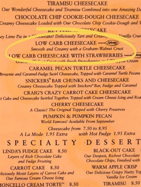 The cheesecake factory doesn't get nearly enough attention for their milkshakes, and it's understandable. Low-Carb Traveling: Eating Low-Carb At The Cheesecake ...