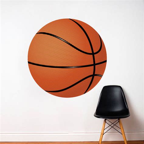 Large Basketball Wallpaper Decal Boys Basketball Wall Sticker