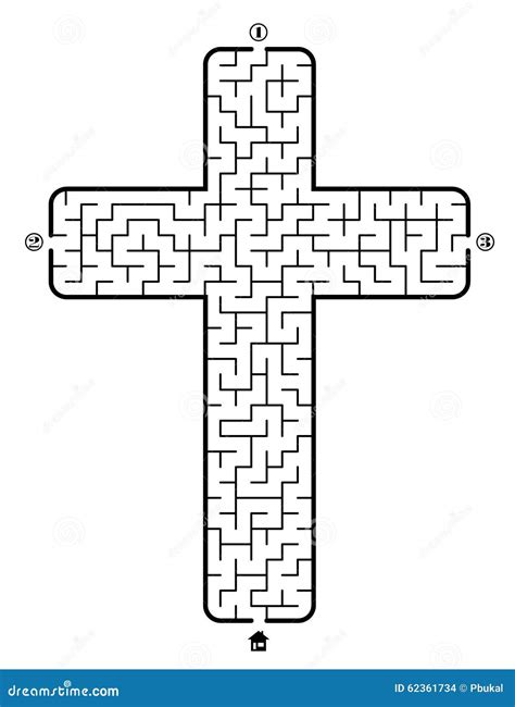 Labyrinth Christian Cross Stock Vector Image 62361734