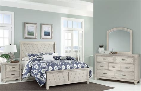 This bed is perfect for a cottage. Rustic Cottage Rustic White Sleigh Bedroom Set from ...