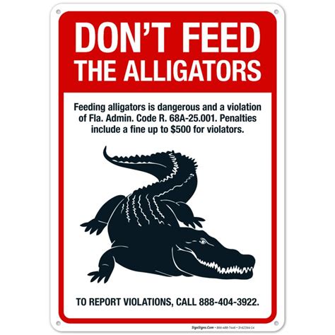 Do Not Feed The Alligators Feeding Alligators Is Violation Of Chapter
