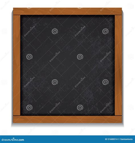 Chalkboard Wood Frame On White Background Stock Vector Illustration