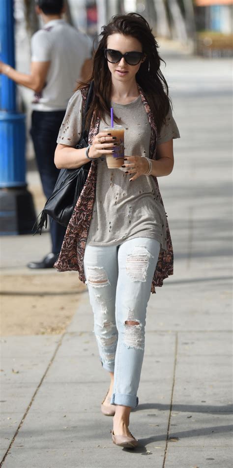 lily collins in ripped jeans out in west hollywood september 2015 celebmafia