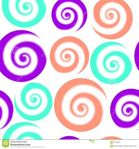 Colorful Pattern Of Circles With Swirls Abstract Vector Pattern Stock