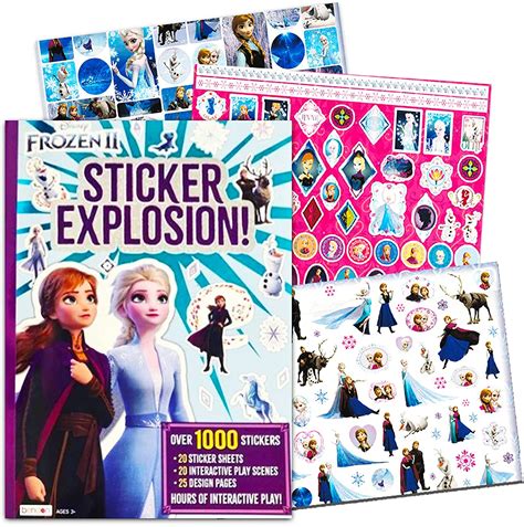 Disney Frozen Sticker Book Explosion ~ 3 Pc Bundle With