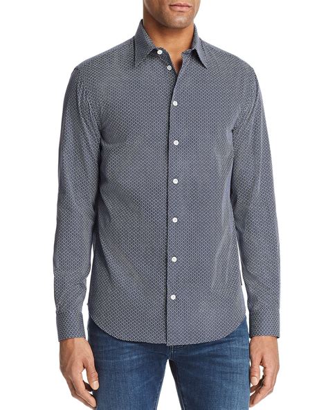 Armani Patterned Regular Fit Button Down Shirt Men Bloomingdales