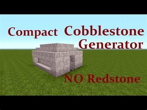 Minecraft Tutorial Compact Cobblestone Generator No Redstone Youtube