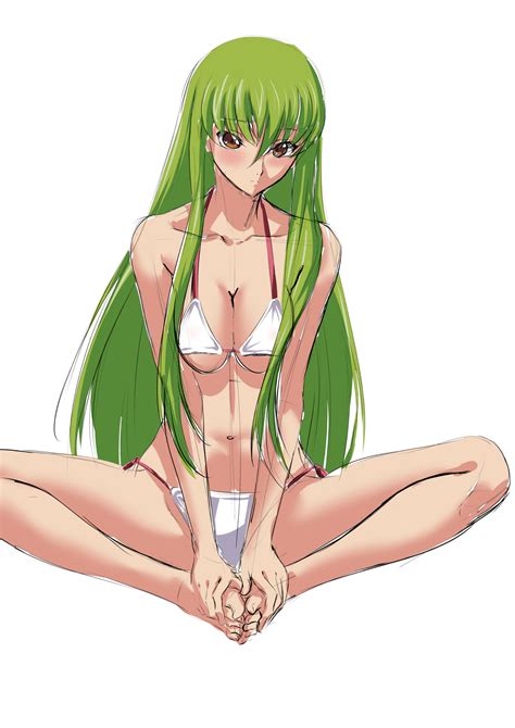 Rule 34 1girls Big Breasts Bikini C C Code Geass Excaliblader Female Green Hair Sitting