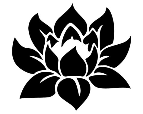 lotus flower clipart | Flower clipart black and white, Flower clipart, Flower decals