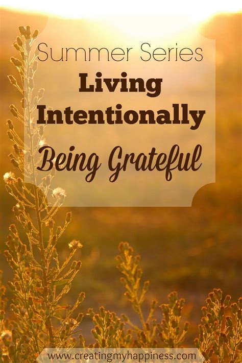 Living Intentionally Being Grateful