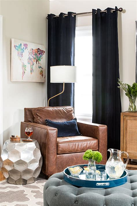 Leather Armchair Creates Cozy Corner In Living Room Hgtv