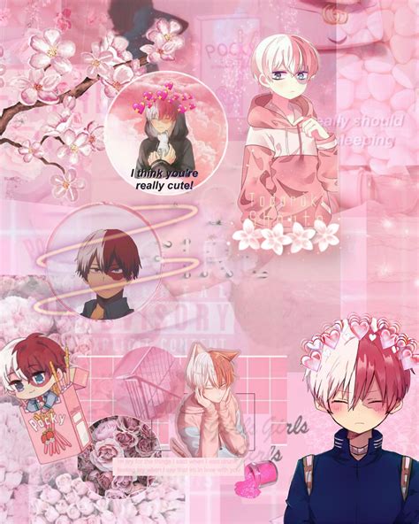 Todoroki Aesthetic Pink Wallpaper Pink Wallpaper Anime Kawaii