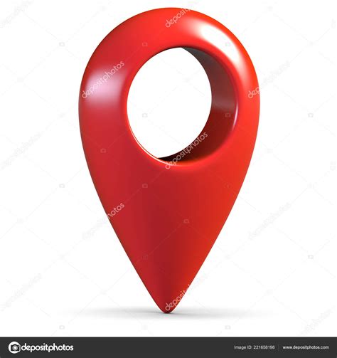 Rojo Brillante 3d Mapa Geo Pin Sobre Fondo Blanco Con Sombra