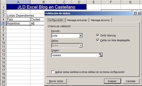 Listas Desplegables Dependientes En Excel Con Validación De Datos