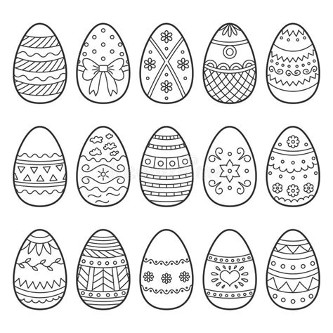 Icons Of Easter Eggs Stock Vector Illustration Of Beautiful 89295157