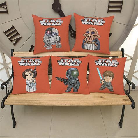 Cushion Pillow Cute Star Wars Princess Leia Jedi Knight D2 R2 Print Car