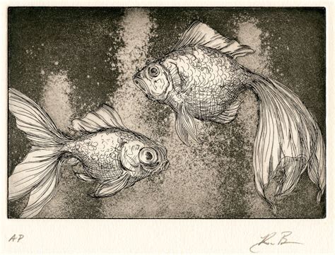 Goldfish Intaglio Printmaking Printmaking Art Etching Prints