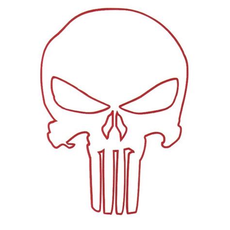 Punisher 45 Inch Red Skull Outline Sticker
