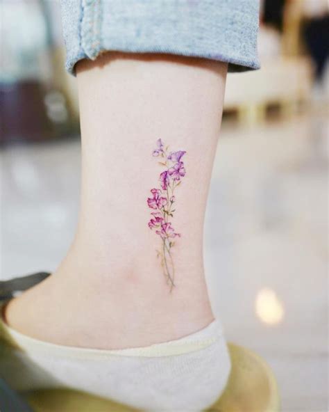 Sweet Pea Tattoo In Color Tattoos For Women Flowers Sweet Pea Tattoo