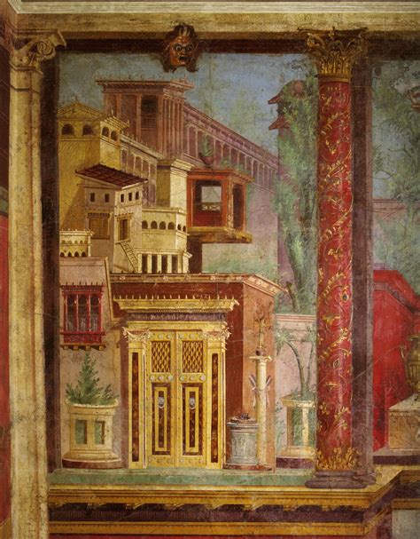Fresco Wall Painting In A Cubiculum Bedroom From The Villa Of P