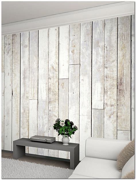 Antique Wood Paneling Wallpaper Off White