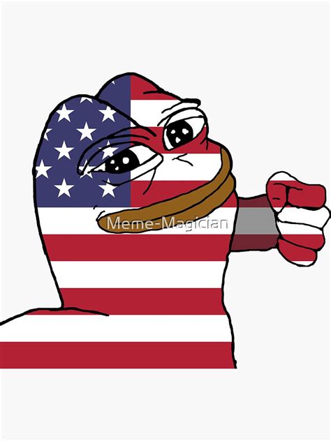 Punching Pepe United States Sticker By Meme Magician Redbubble
