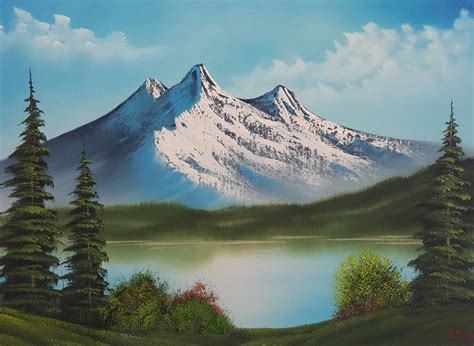 Original Oil Painting In Bob Ross Style Majesty On