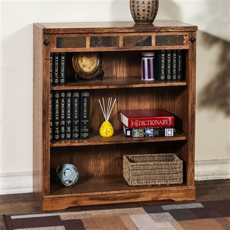 Sunny Designs Sedona Rustic Oak Wood 3 Shelf Bookcase In The Bookcases
