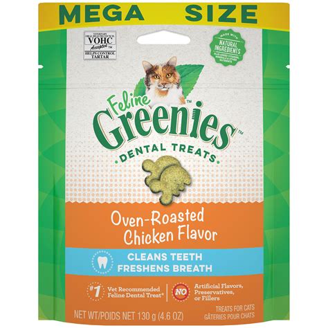 Greenies Natural Oven Roasted Chicken Flavor Adult Dental Cat Treats