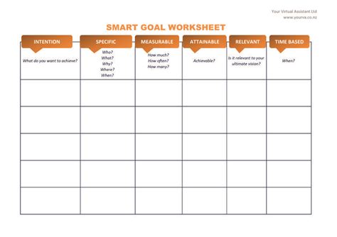 Smart Goals Template Smart Goals Worksheet Goals Template