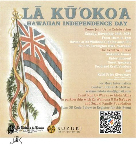 La Kuokoa Hawaiian Independence Day Event At Kawaihona Nov 28 News