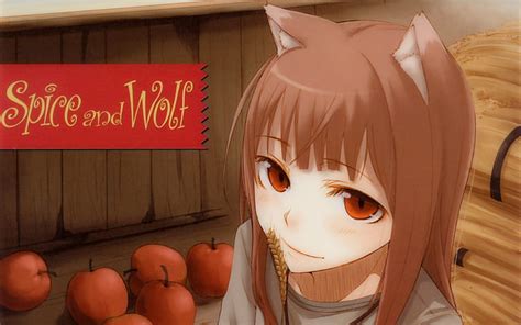 free download hd wallpaper spice and wolf artwork anime holo the wise wolf apples 1920x1200