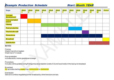 Production Schedule Template