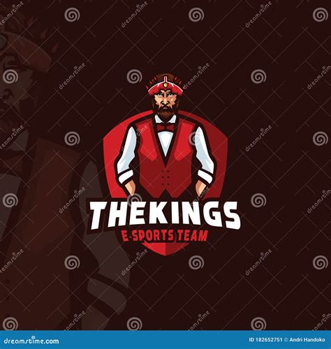 Illustration Vector Esport Kings Man Logo Design Template Stock Vector