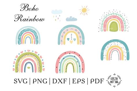 boho rainbow svg, pastel rainbow svg, rainbow baby svg (1250417) | SVGs